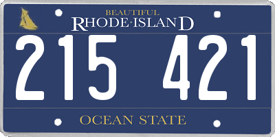 RI license plate 215421