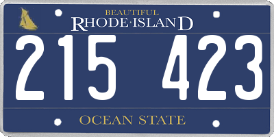 RI license plate 215423