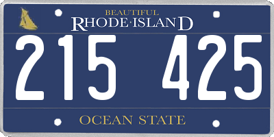 RI license plate 215425