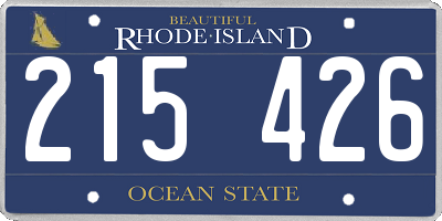 RI license plate 215426