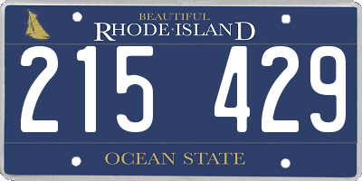 RI license plate 215429