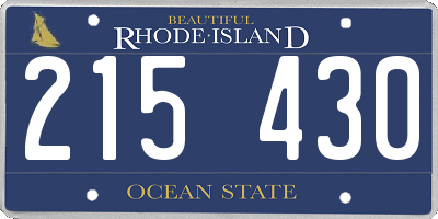 RI license plate 215430