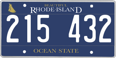 RI license plate 215432