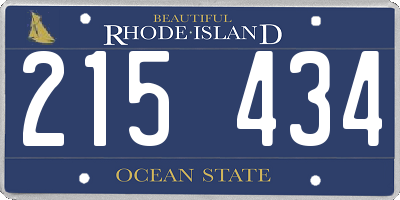 RI license plate 215434