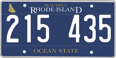 RI license plate 215435