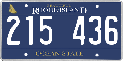RI license plate 215436