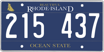 RI license plate 215437