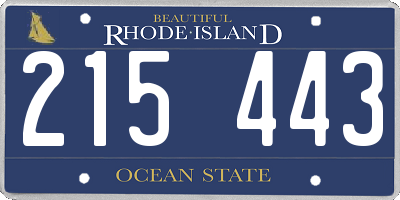 RI license plate 215443