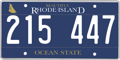 RI license plate 215447
