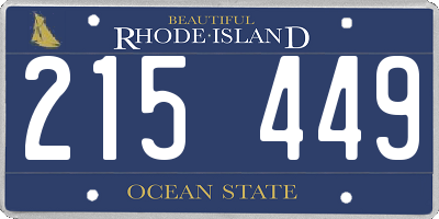 RI license plate 215449