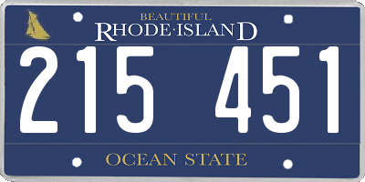 RI license plate 215451