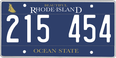 RI license plate 215454