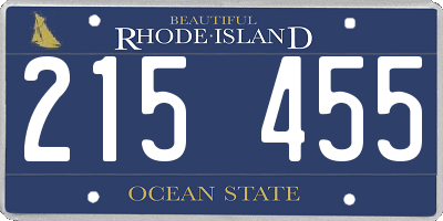 RI license plate 215455