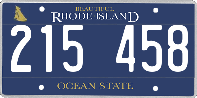 RI license plate 215458