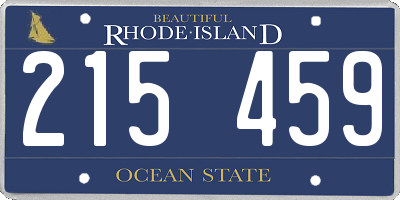 RI license plate 215459