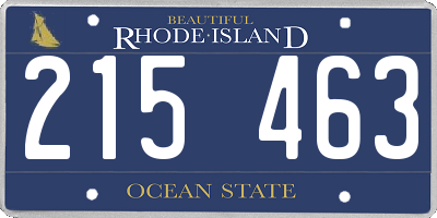 RI license plate 215463