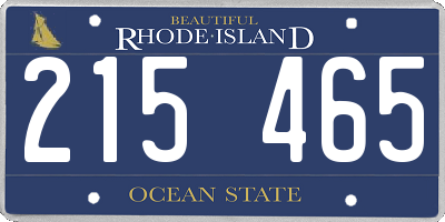 RI license plate 215465