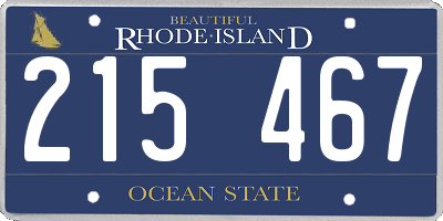RI license plate 215467
