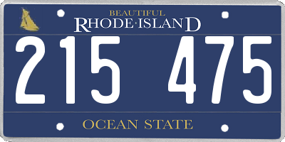 RI license plate 215475
