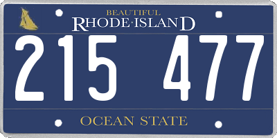 RI license plate 215477