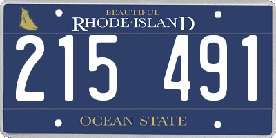 RI license plate 215491