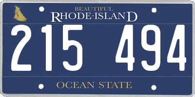 RI license plate 215494