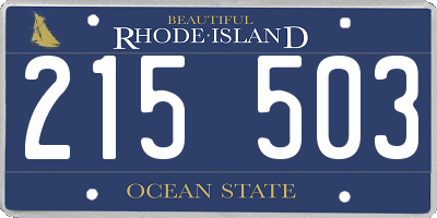 RI license plate 215503