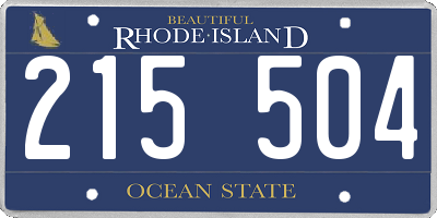 RI license plate 215504