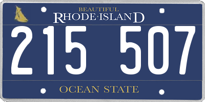 RI license plate 215507