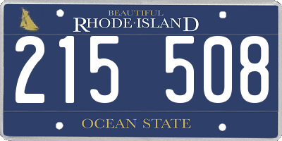 RI license plate 215508