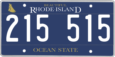 RI license plate 215515