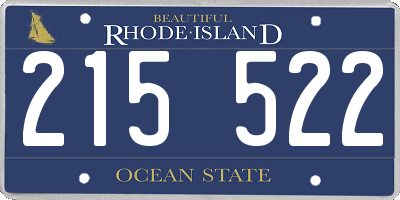 RI license plate 215522