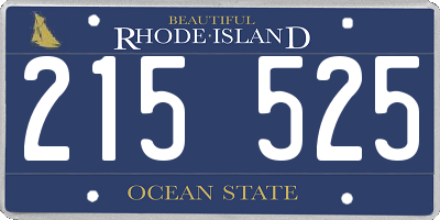 RI license plate 215525