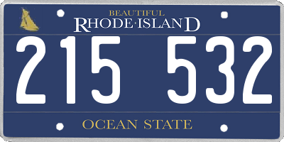 RI license plate 215532