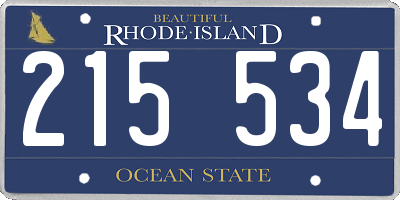 RI license plate 215534