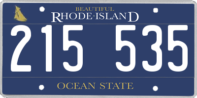 RI license plate 215535