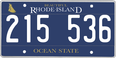 RI license plate 215536