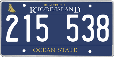 RI license plate 215538