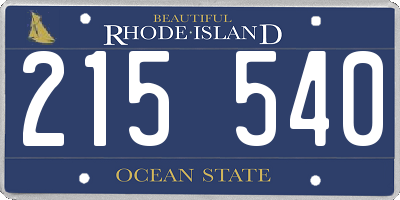 RI license plate 215540