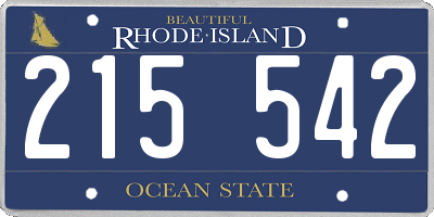 RI license plate 215542