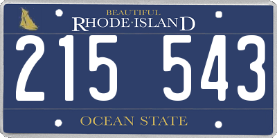RI license plate 215543