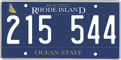 RI license plate 215544