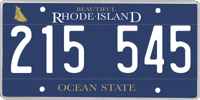 RI license plate 215545