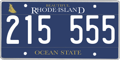 RI license plate 215555