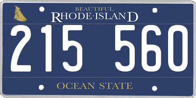 RI license plate 215560