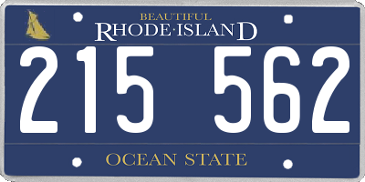 RI license plate 215562
