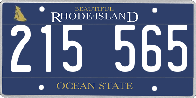 RI license plate 215565