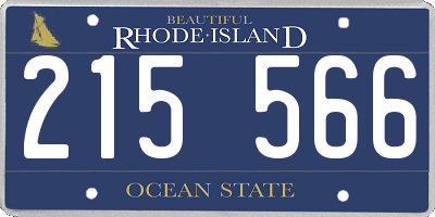 RI license plate 215566