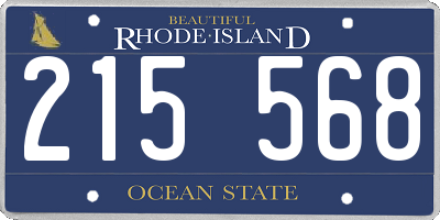 RI license plate 215568