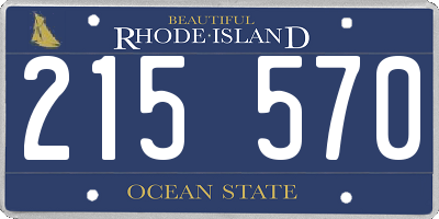 RI license plate 215570